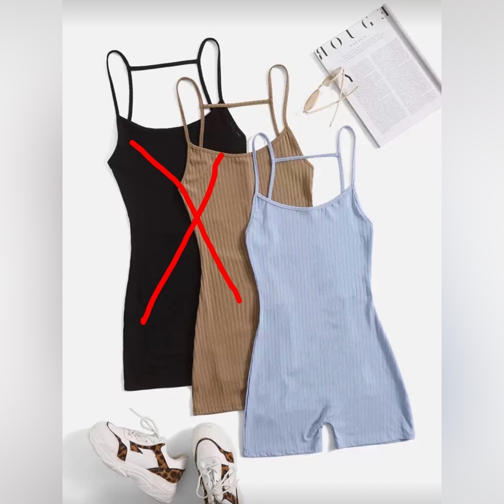 Ribbed Romper in Blue